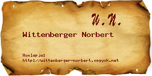 Wittenberger Norbert névjegykártya